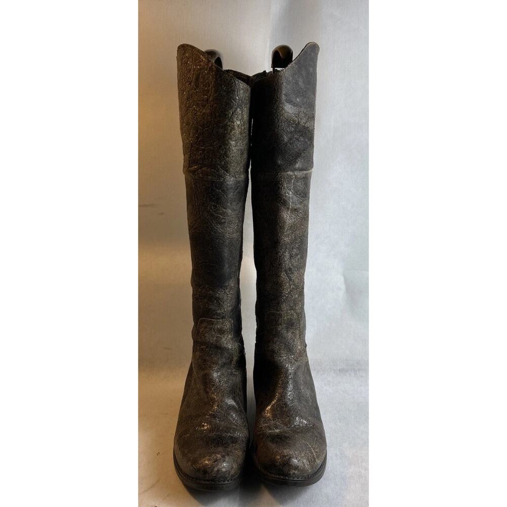 Steve Madden ROVERR Back Zip Knee High Distressed Western/Biker Boots Size 7 M